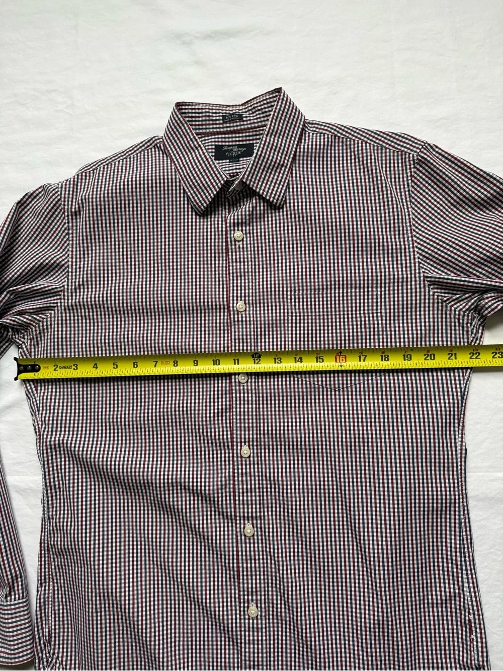 J. Crew Burgundy and Navy Micro-Check Button-Down Shirt